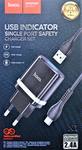 Блок питания сетевой 1 USB HOCO, N1, Ardent, 2400mA, пластик, кабель микро USB, цвет: чёрный
