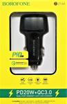 Адаптер Автомобильный Borofone BZ14A Mercury USB;1USB-C/5V/3.4A PD+QC3.0 