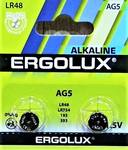 Батарейка ERGOLUX AG5/LR48/LR754/193/393-10BL Alkaline, 1.5B