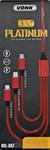 Кабель USB - 8 pin, Type-C, микро USB без бренда Vonk, 1.0м, круглый, 2.1A, силикон,цвет ассортимент