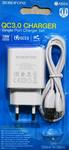 Блок питания сетевой 1 USB Borofone, BA66A, 3000mA, QC3.0, кабель USB - микро USB, 1.0м, 