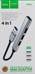 USB-концентратор HOCO HB26, пластик, 4 гнезда, 3 USB 2.0 выхода, 1 USB 3.0 выход