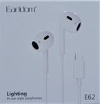 Наушники внутриканальные Earldom ET-E62, микрофон, кабель 8 pin, цвет: белый