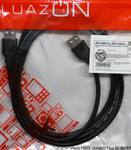 Кабель-удлинитель LuazON CAB-5, USB A (m) - USB A (f), 1.5 м, черный