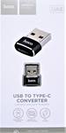 Переходник USB - Type-C Hoco UA6 USB to Type-C converter (black)