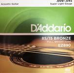 Струны D'ADDARIO EZ890 - бронза 85/15, Super Light, 9-45