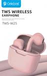 Наушники внутриканальные Celebrat W25, Bluetooth, TWS, цвет: розовый